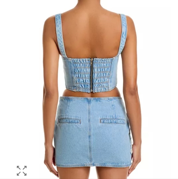 NEW PatBO Camila Coelho Denim Top - Picture 4 of 12